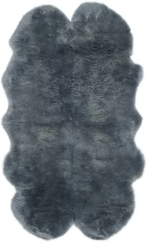 SHEEP SKIN 121 Blue  3'-7' x 6'-0' Small Rectangle Rug