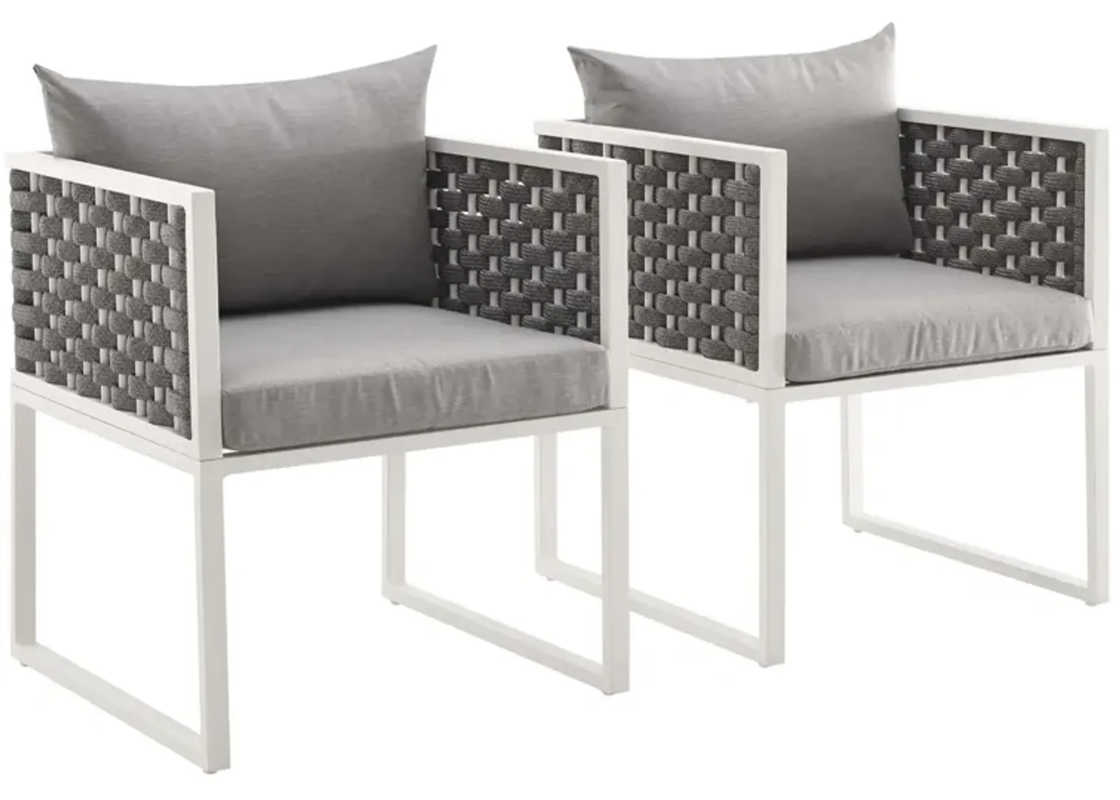 Stance Dining Armchair Outdoor Patio Aluminum Set of 2