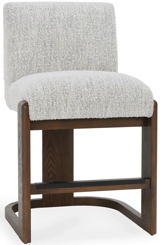 Chelsea Upholstered/Wood 26" Counter Stool Pixel Ivory