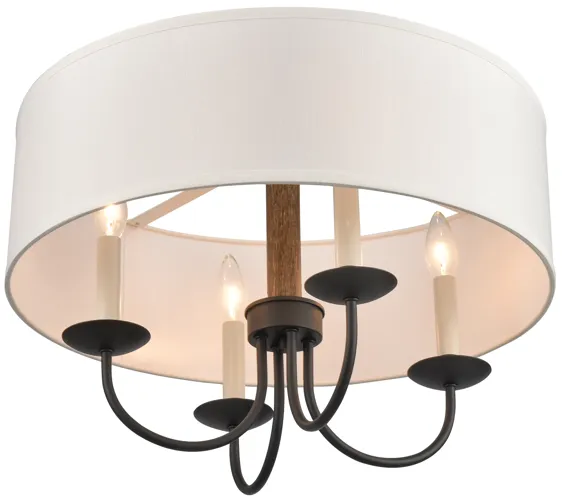 Neville 20'' Wide 4-Light Semi Flush Mount - Charcoal Black