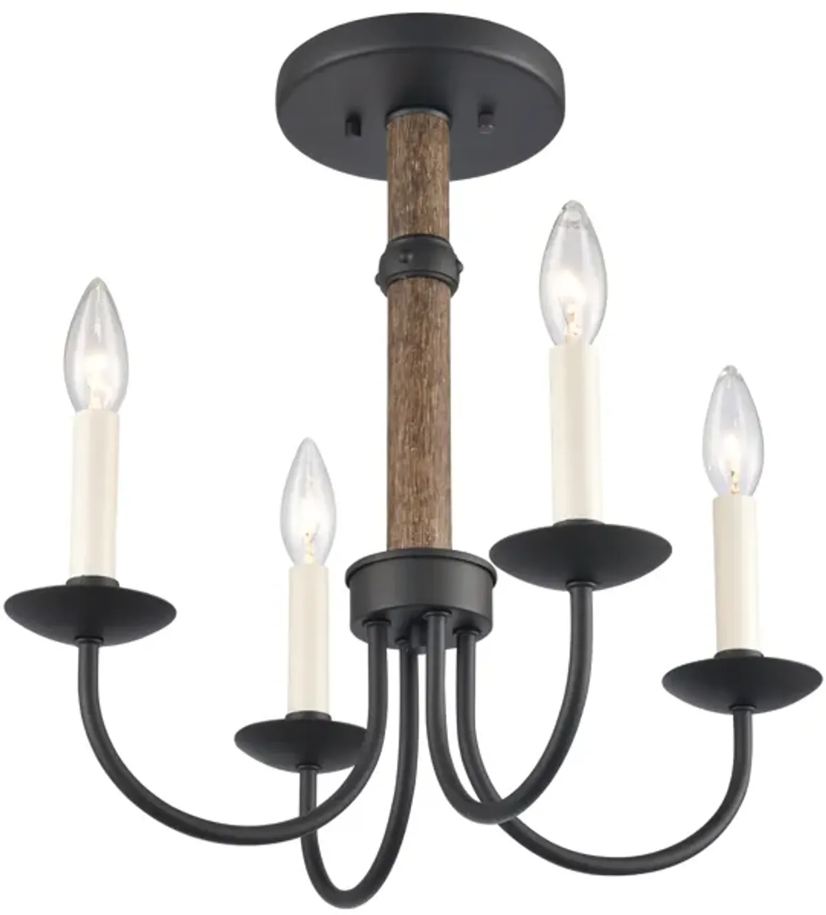 Neville 20'' Wide 4-Light Semi Flush Mount - Charcoal Black