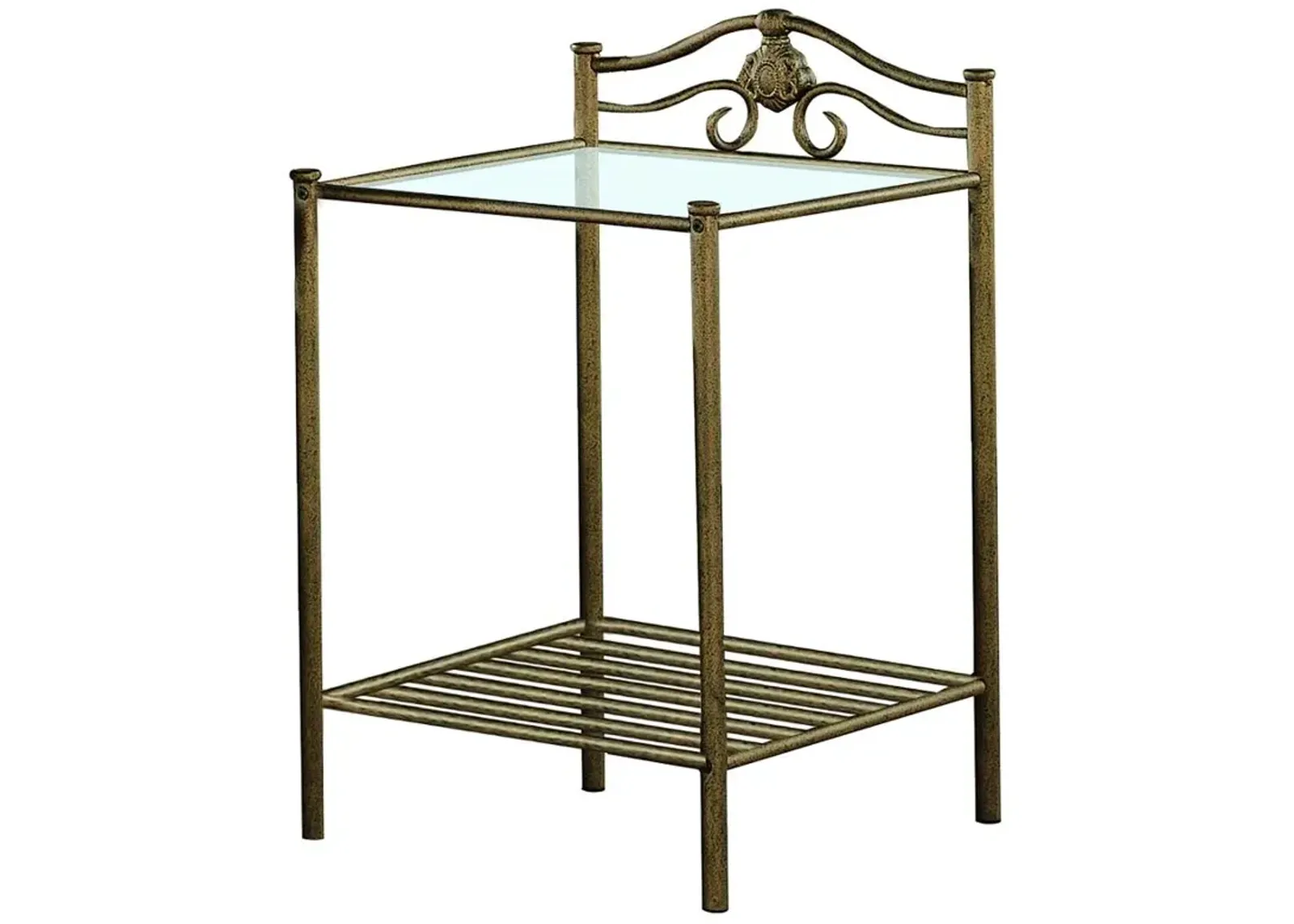 Sydney 2-shlef Nightstand Antique Brushed Gold