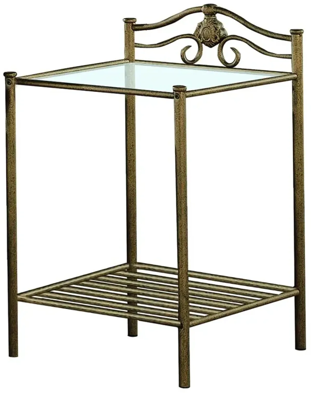 Sydney 2-shlef Nightstand Antique Brushed Gold