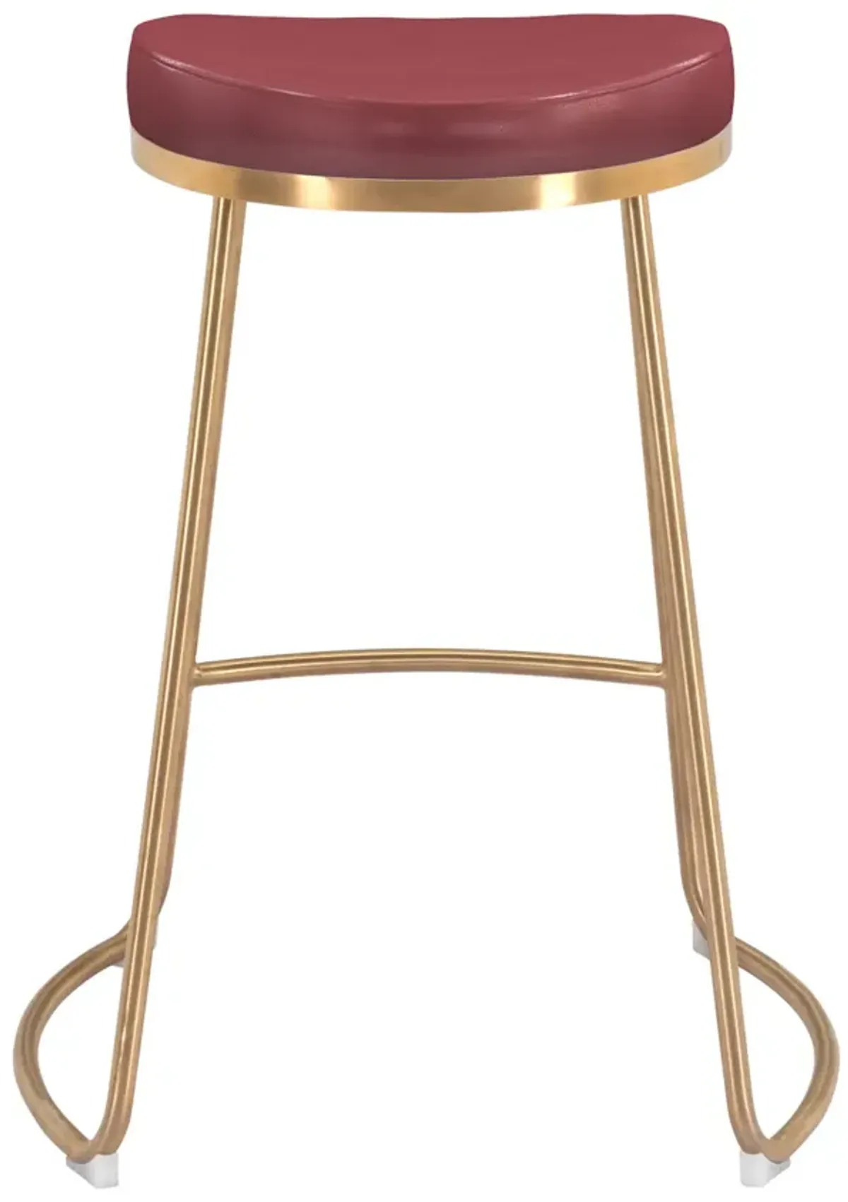 Bree Counter Stool (Set of 2) Burgundy & Gold