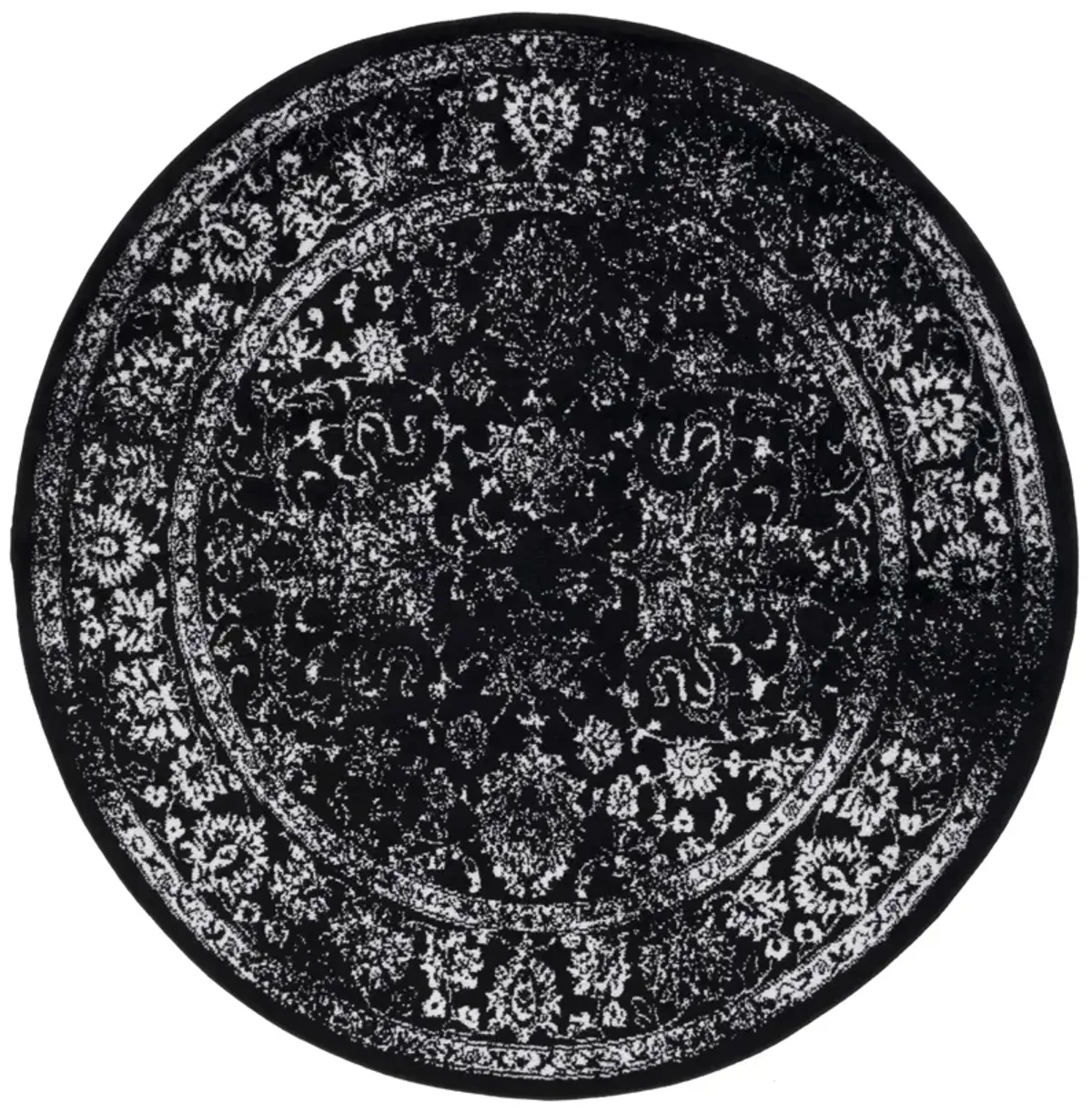 ADIRONDACK 109 BLACK  4' x 4' Round Round Rug