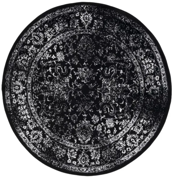 ADIRONDACK 109 BLACK  4' x 4' Round Round Rug