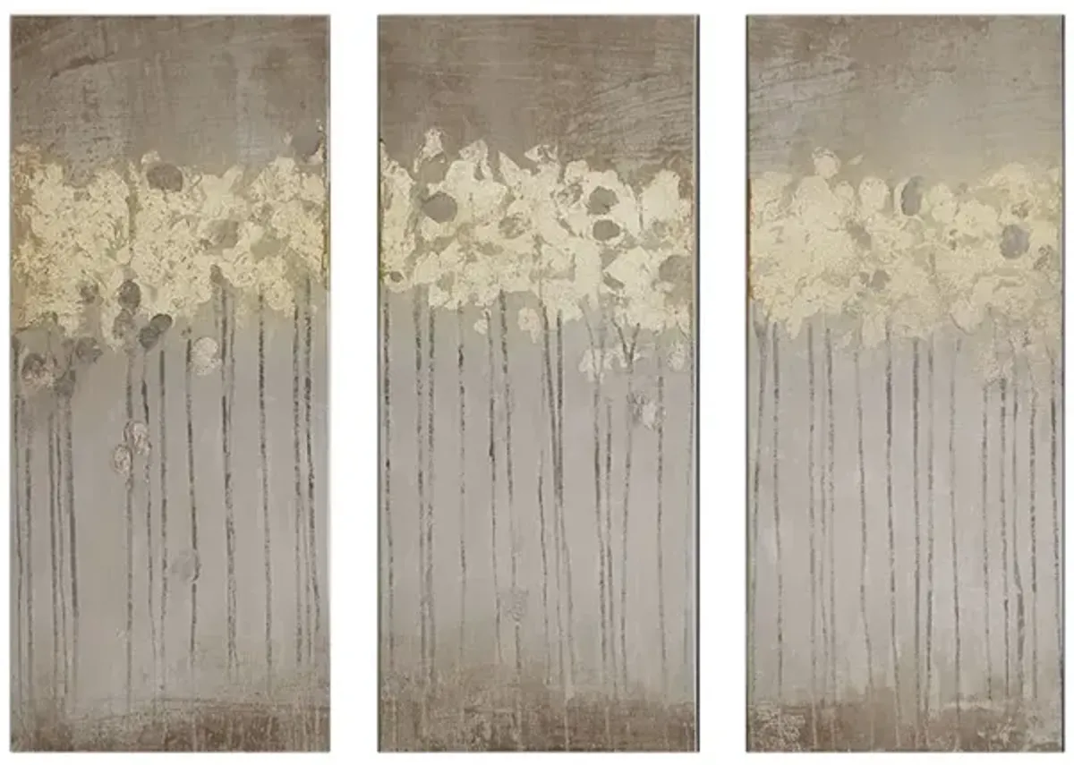 Madison Park Sandy Forest Taupe Gold Foil Abstract 3-piece Canvas Wall Art Set