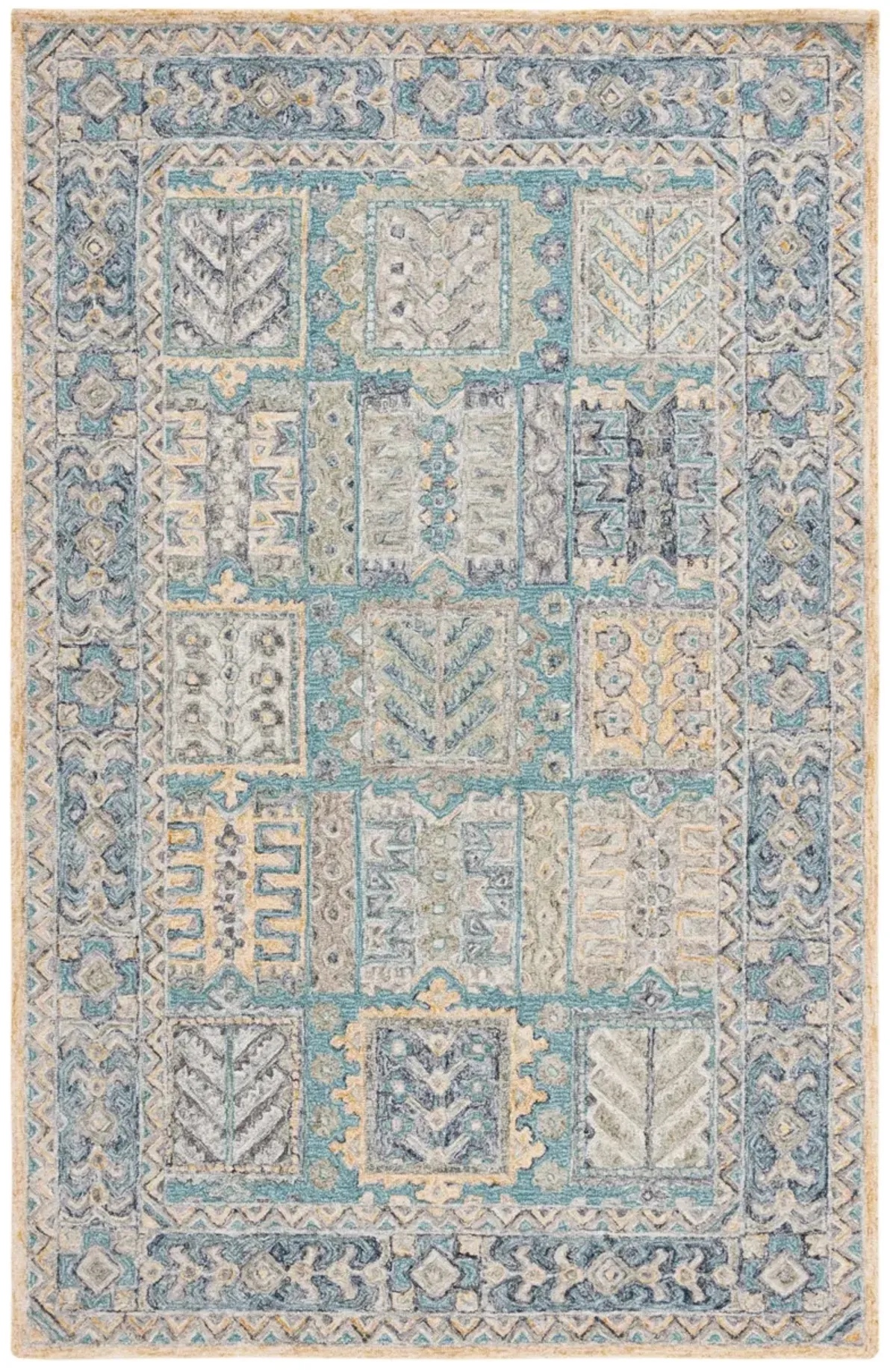 METRO 753 TEAL  8' x 10' Large Rectangle Rug