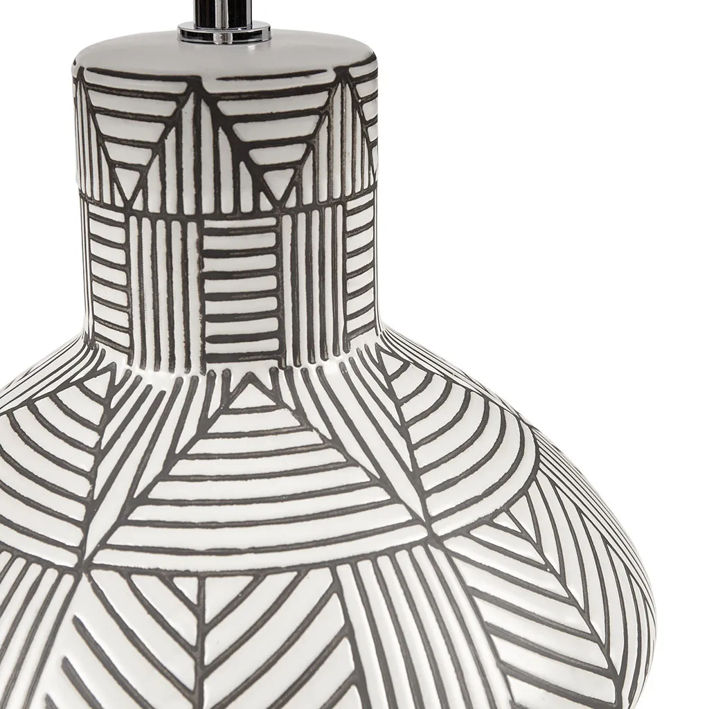 INK+IVY Agape White Boho Ceramic Table Lamp