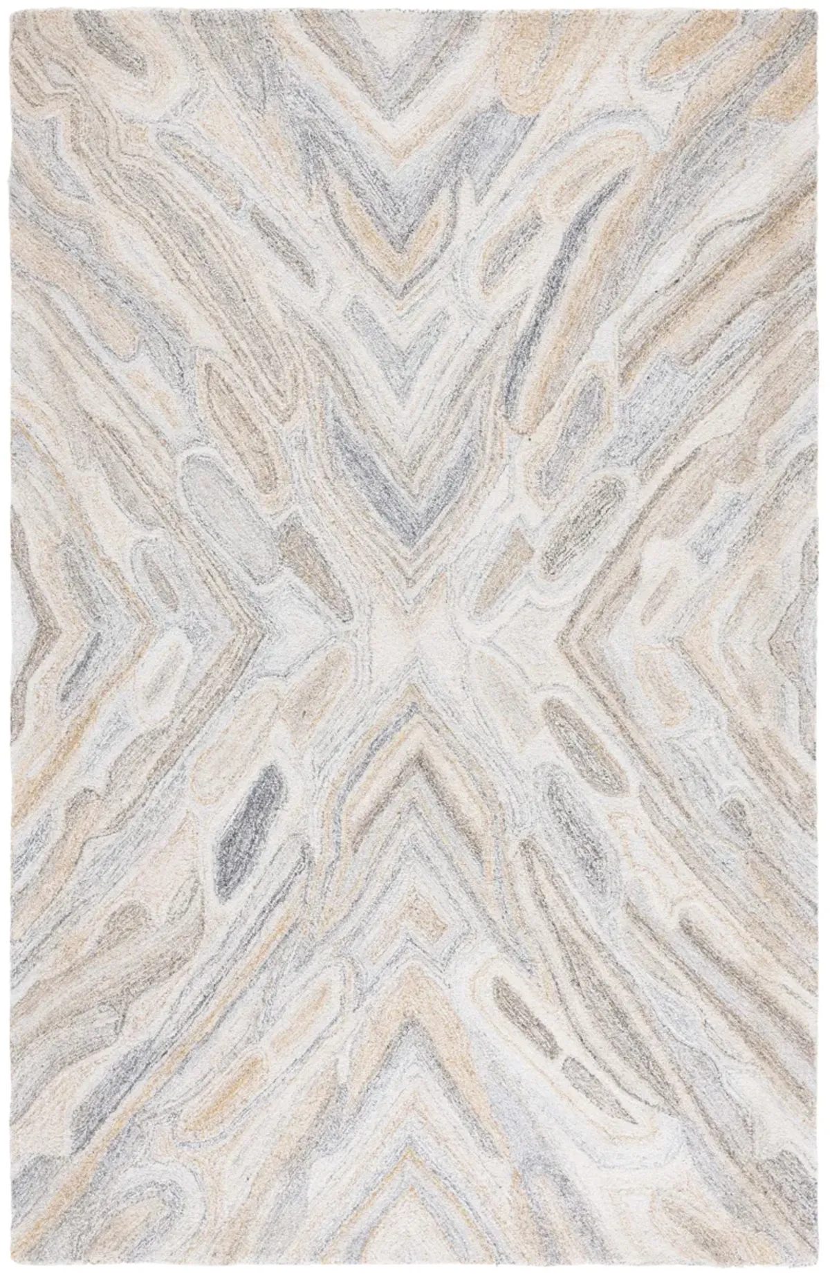 ABSTRACT Hand Tufted 5' x 8' area rug