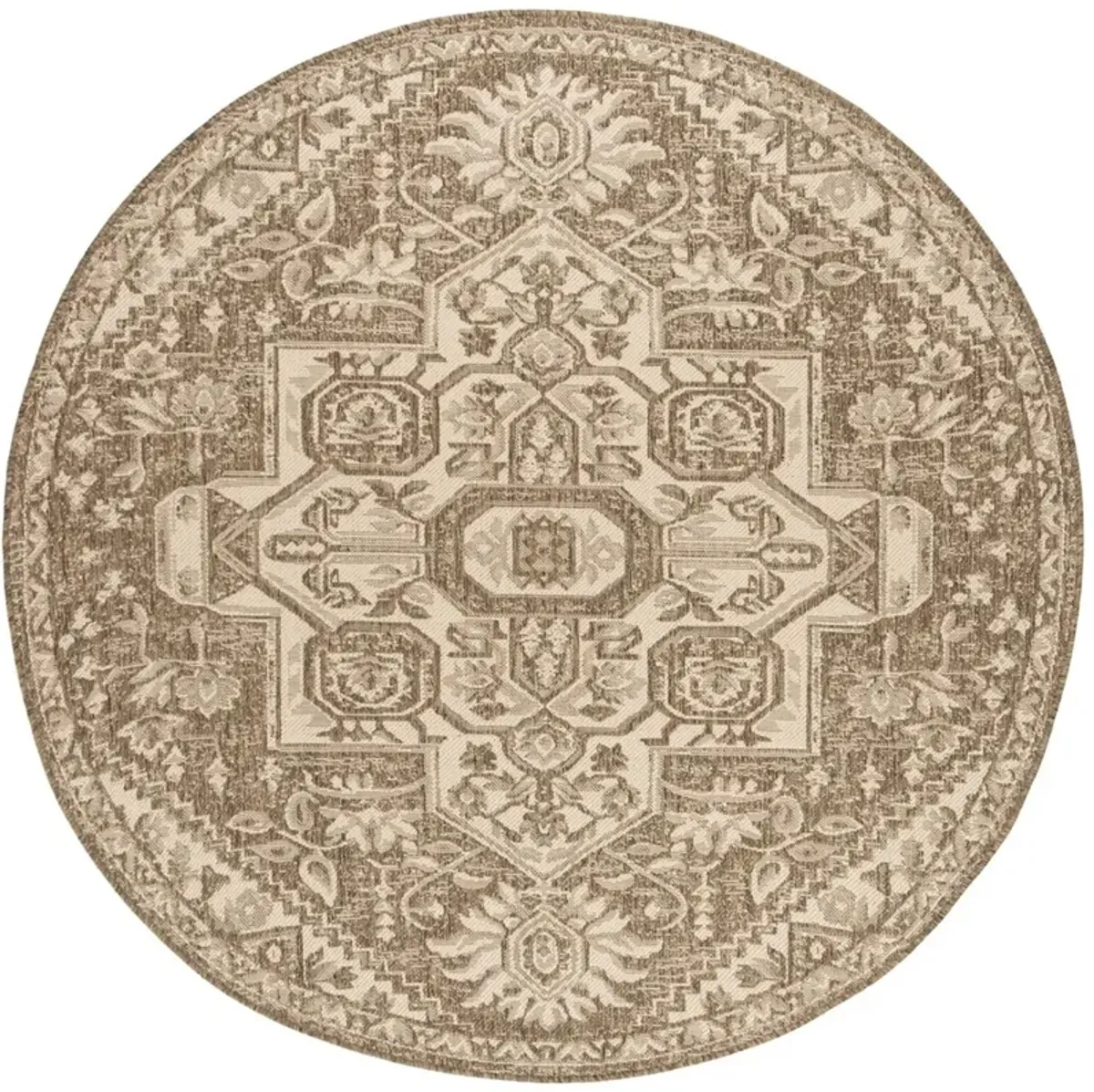 BEACH HOUSE 138 Beige 4' X 4' Round Round Rug