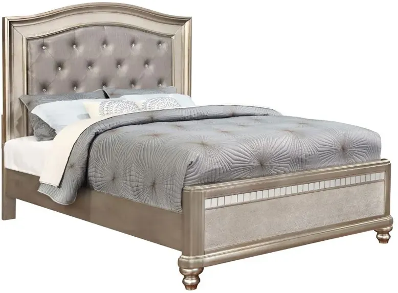 Bling Game Eastern King Panel Bed Metallic Platinum