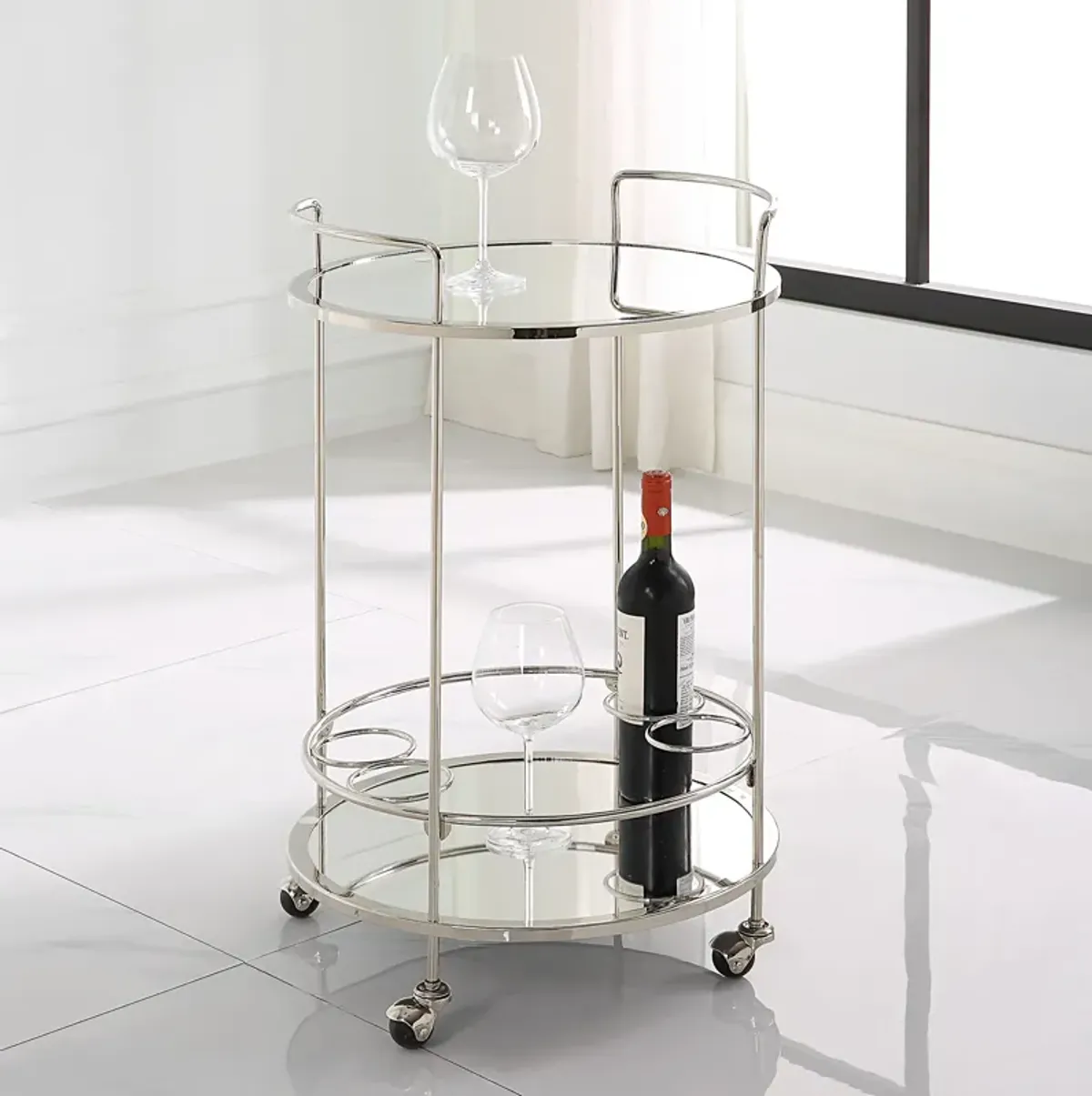 Spritz Chrome Bar Cart