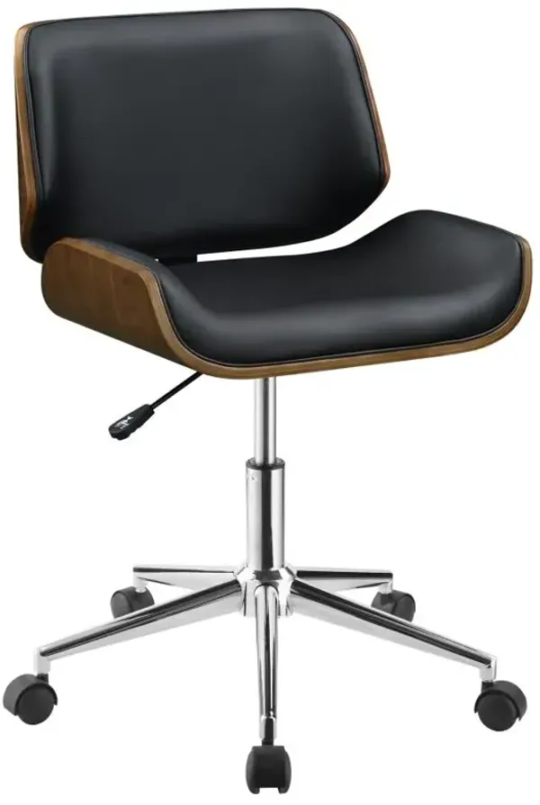 Addington Adjustable Height Office Chair Black and Chrome