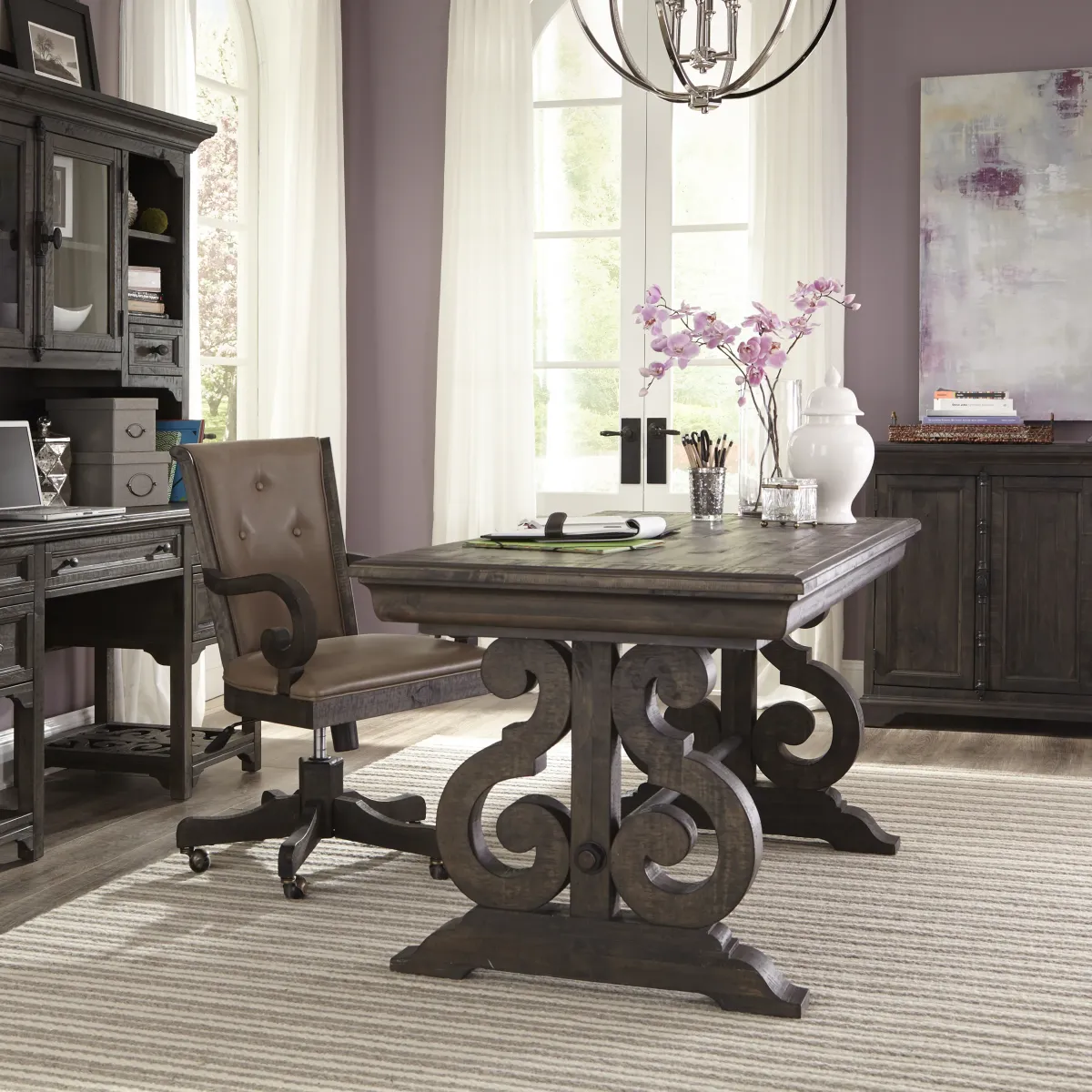 Bellamy Writing Desk in Weathered Peppercorn