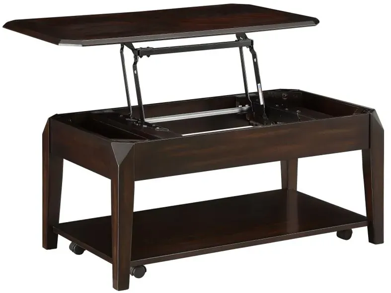 Baylor Lift Top Coffee Table with Hidden Storage Walnut