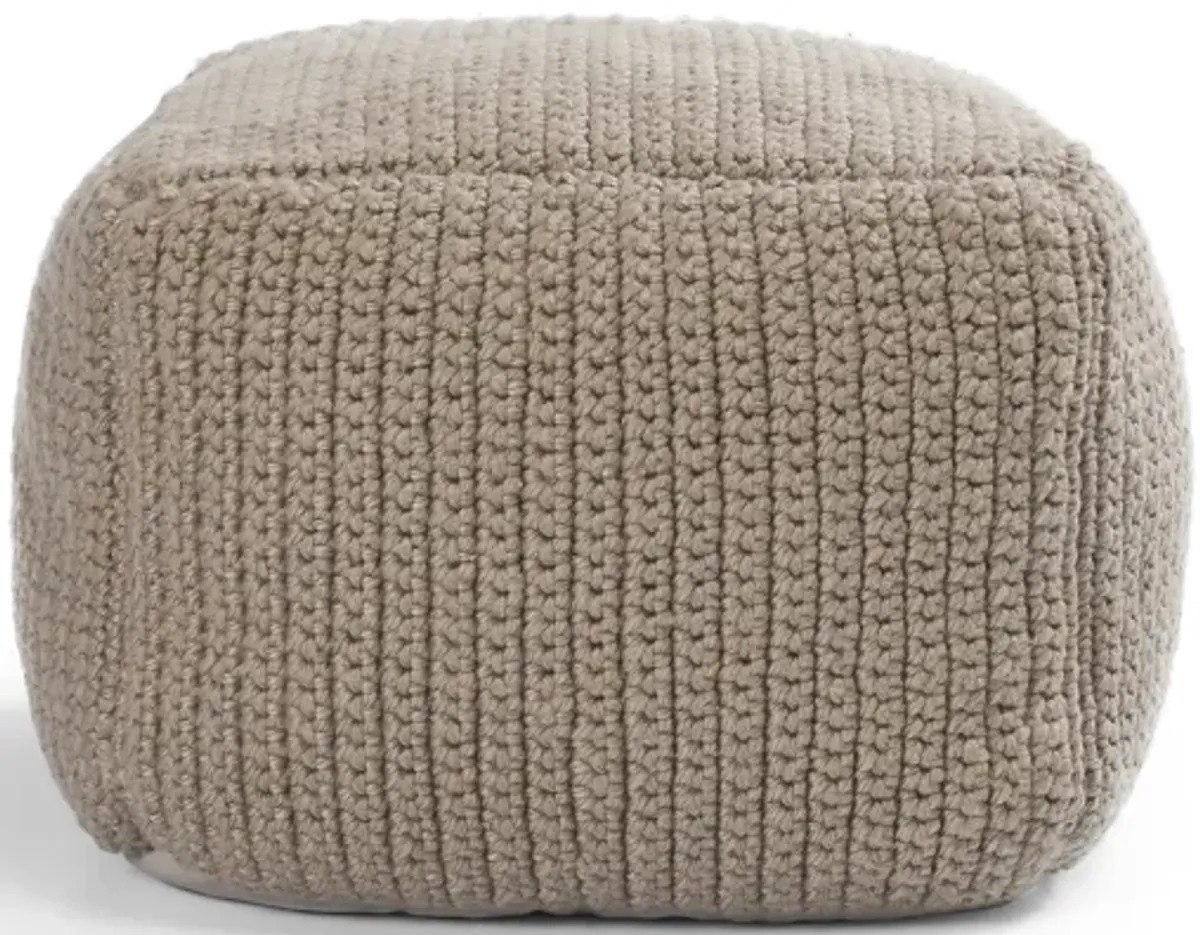 Prism 18" Wide Handwoven Square Pouf, Natural