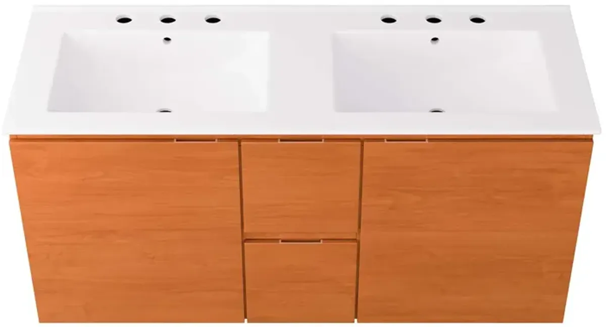 Scenic 48" Double Wall-Mount Bathroom Vanity