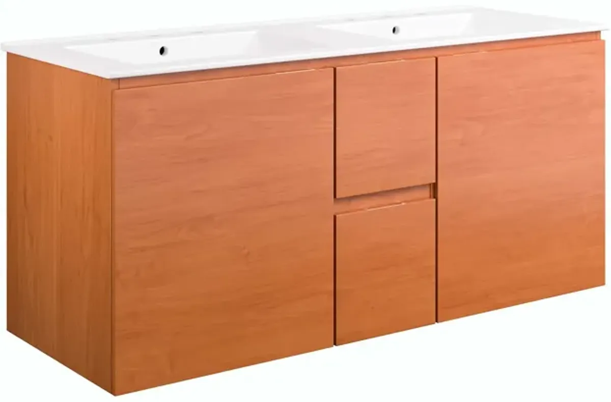 Scenic 48" Double Wall-Mount Bathroom Vanity