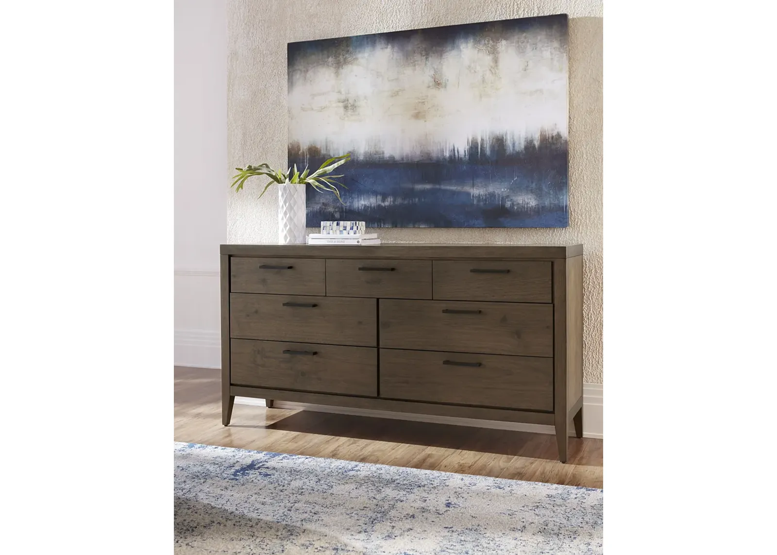 Boracay Seven Drawer Walnut Dresser in Wild Oats Brown (2024)