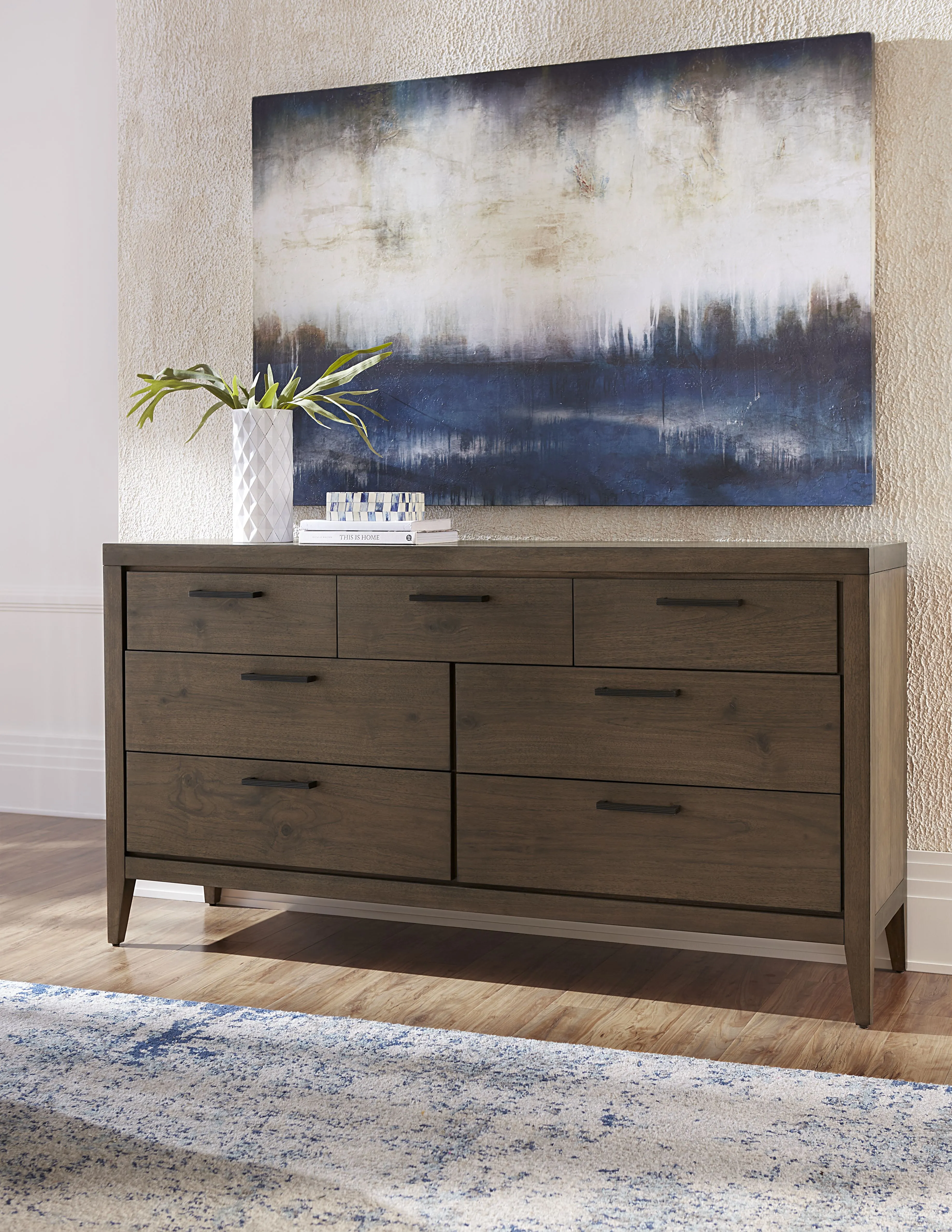 Boracay Seven Drawer Walnut Dresser in Wild Oats Brown (2024)