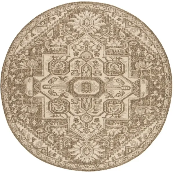BEACH HOUSE 138 Beige 4' X 4' Round Round Rug
