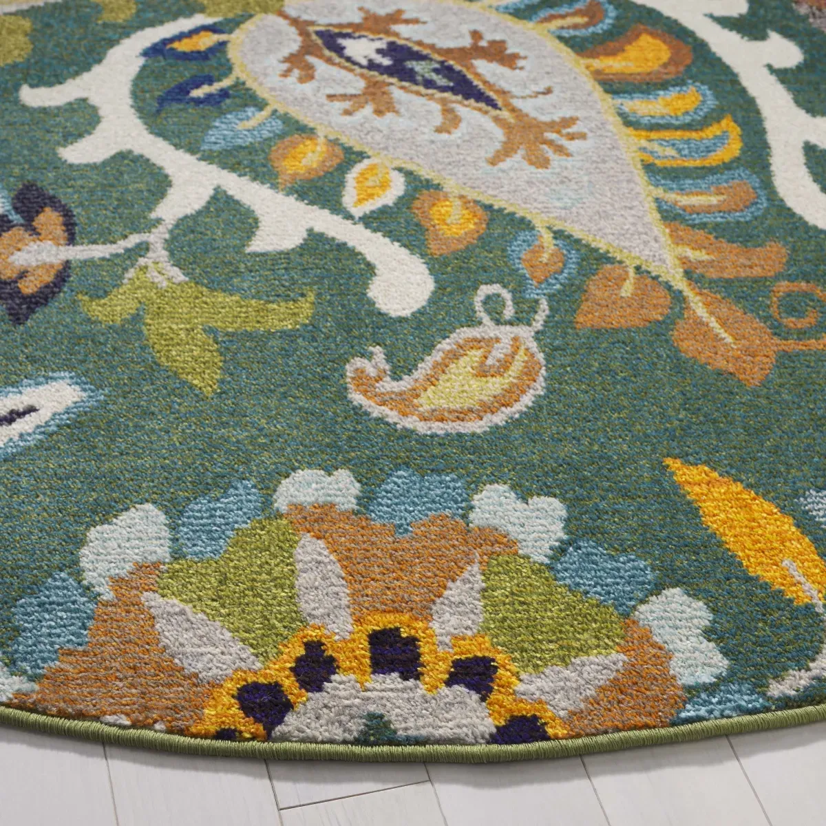 MONACO 229 GREEN  6'-7' x 6'-7' Round Round Rug