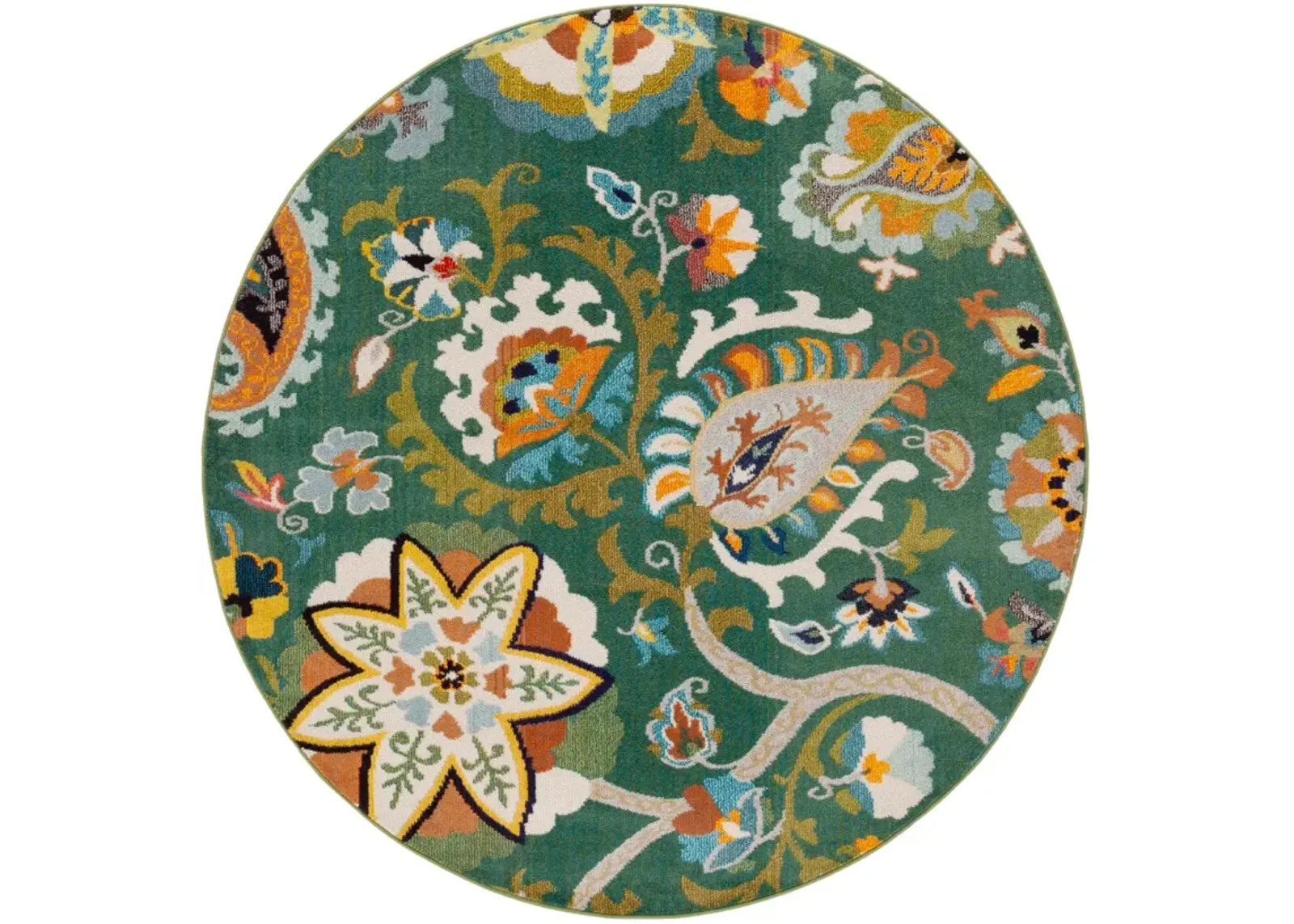 MONACO 229 GREEN  6'-7' x 6'-7' Round Round Rug