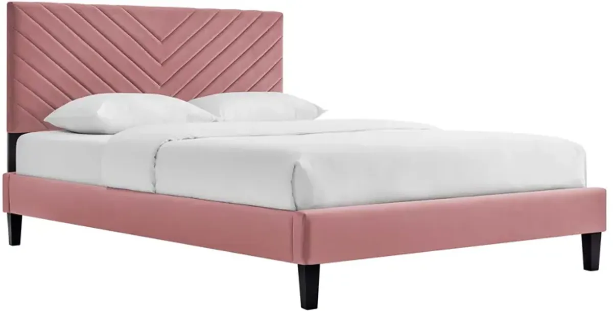 Roxanne Performance Velvet Twin Platform Bed