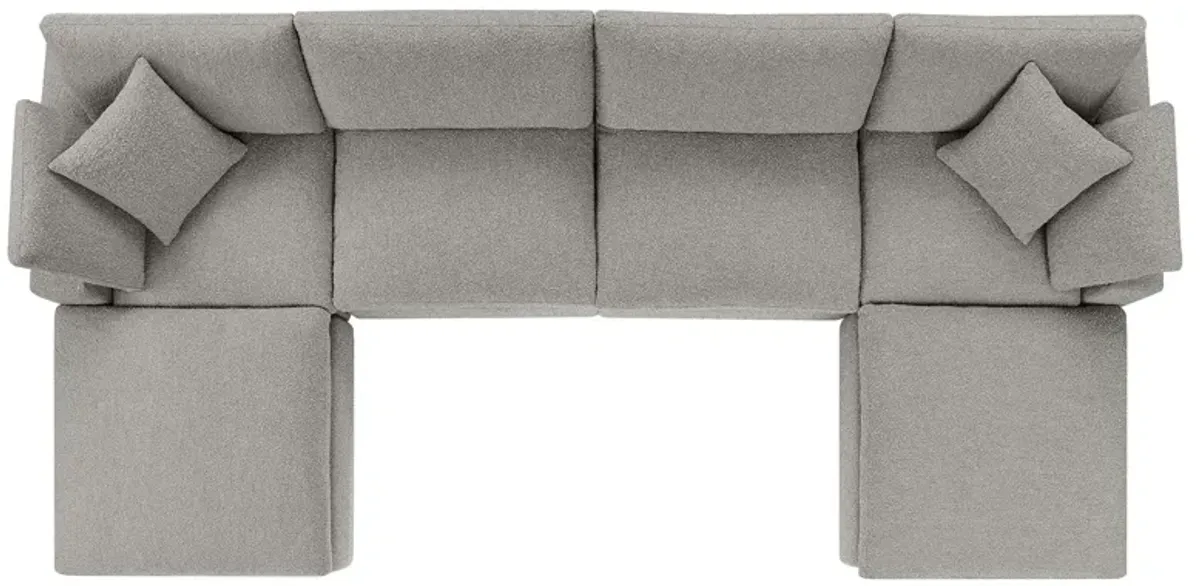 Commix Down Filled Overstuffed Boucle 6-Piece Sectional Sofa