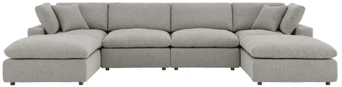 Commix Down Filled Overstuffed Boucle 6-Piece Sectional Sofa