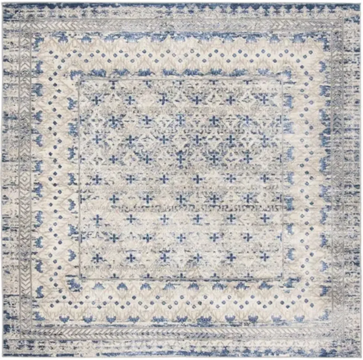Brentwood 899 Light Grey / Blue 6'-7" X 6'-7" Square Square Powerloomed Rug