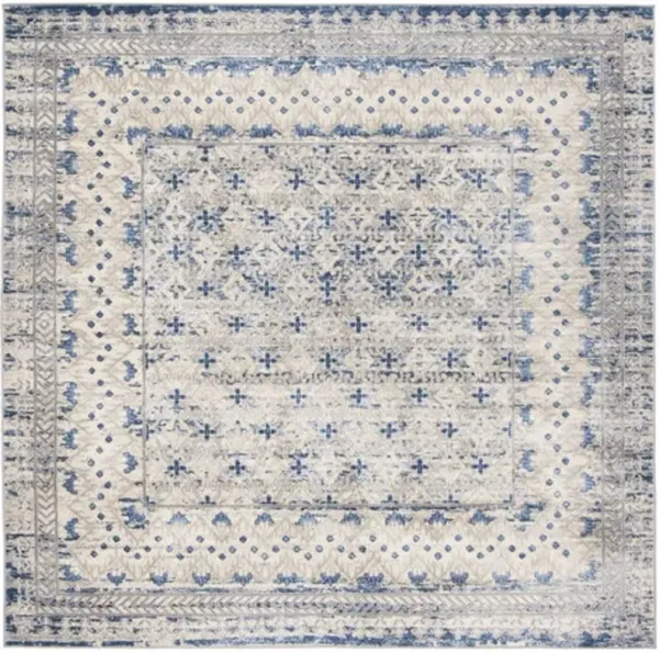 Brentwood 899 Light Grey / Blue 6'-7" X 6'-7" Square Square Powerloomed Rug