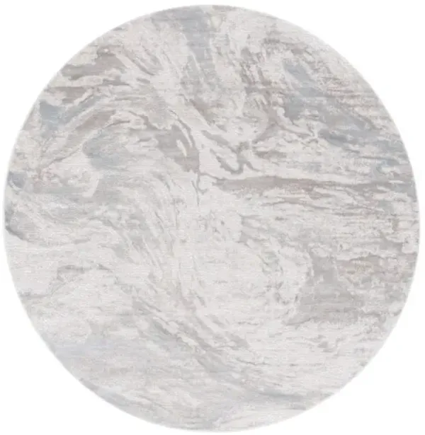 PLATINUM 556 Grey 6'-7' X 6'-7' Round Round Rug