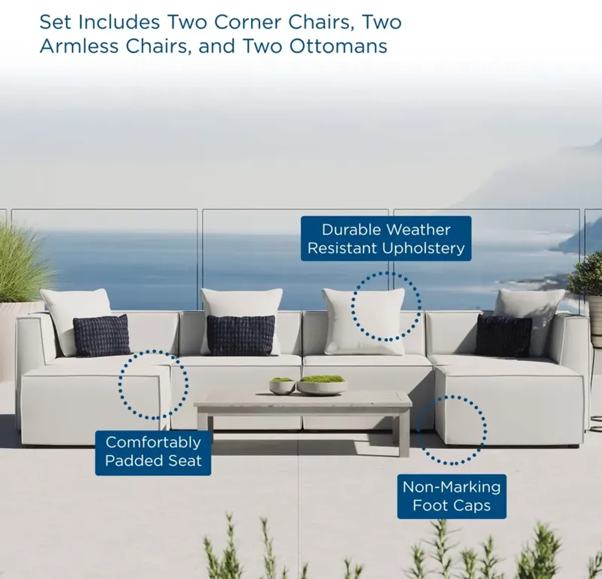 Saybrook Outdoor 6-Piece Sectional 