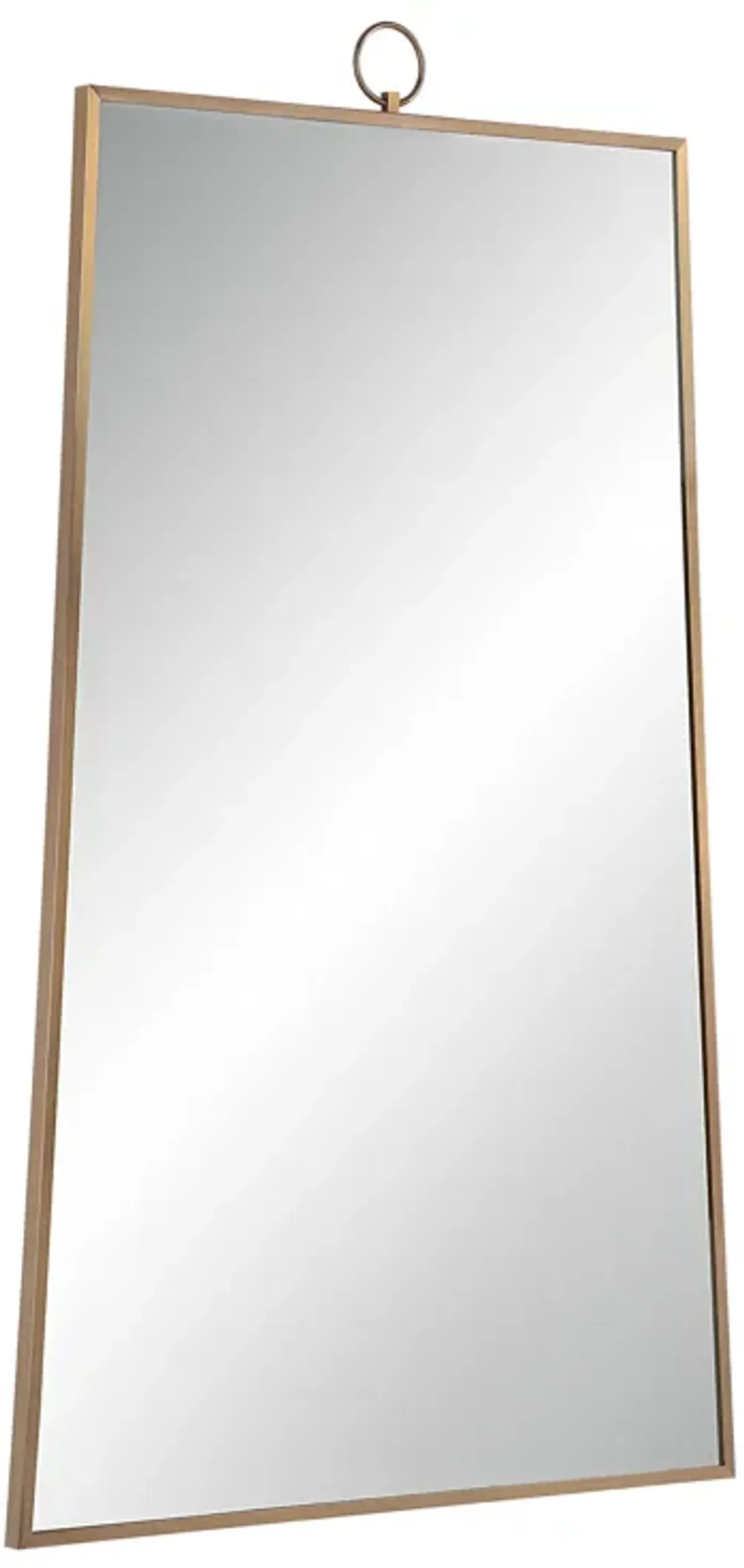 Ariadne 42" Tall Rectangular Mirror, Burnished Brass