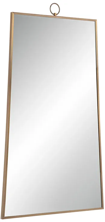 Ariadne 42" Tall Rectangular Mirror, Burnished Brass