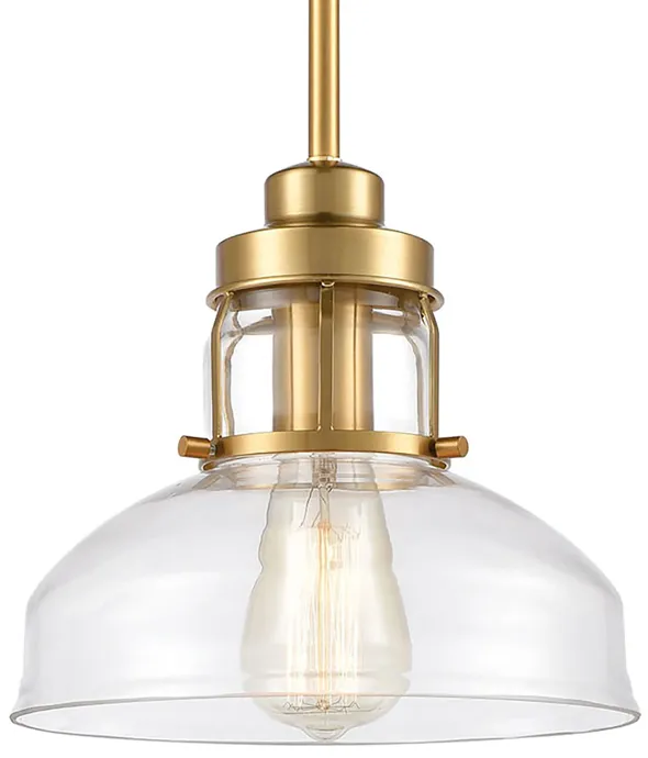 Manhattan Boutique 9" Wide 1-Light Mini Pendant - Brushed Brass