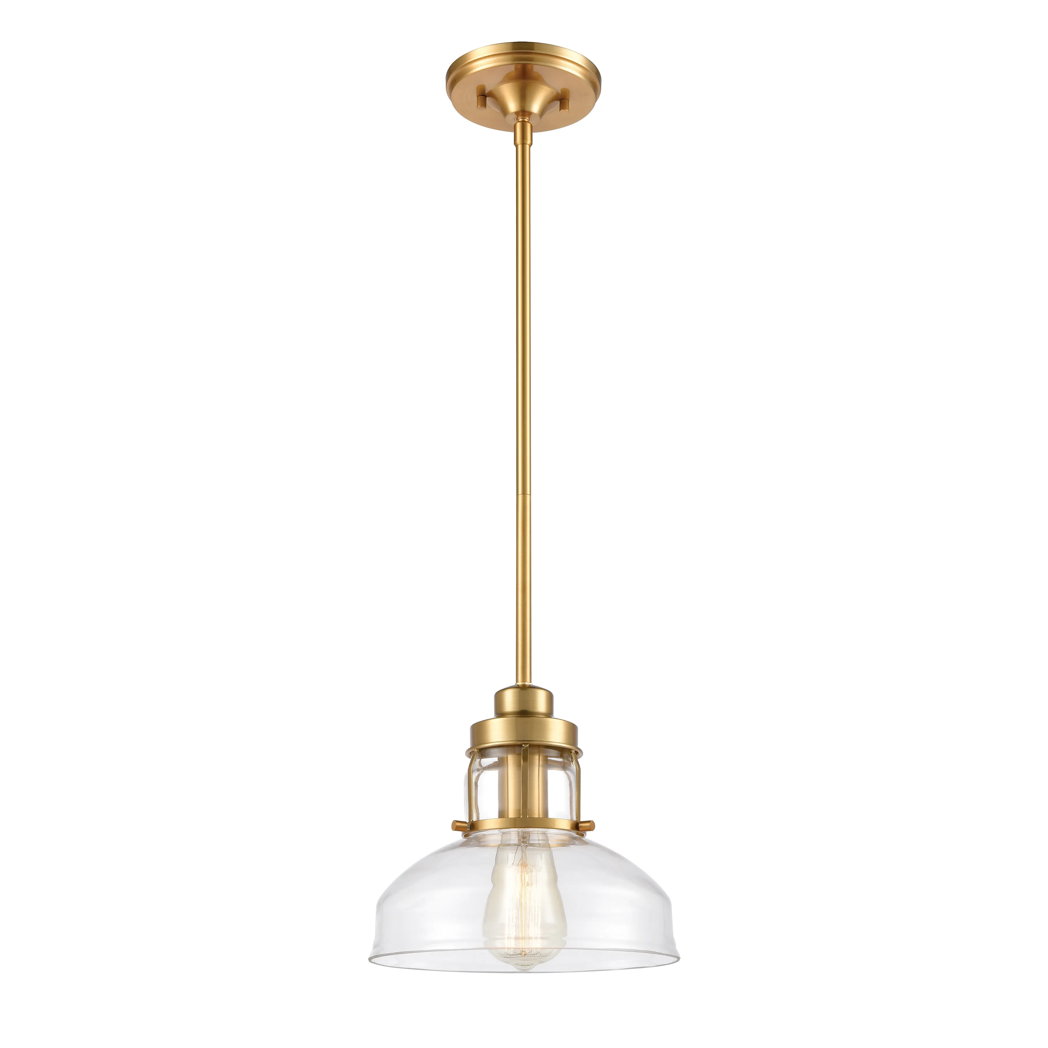 Manhattan Boutique 9" Wide 1-Light Mini Pendant - Brushed Brass