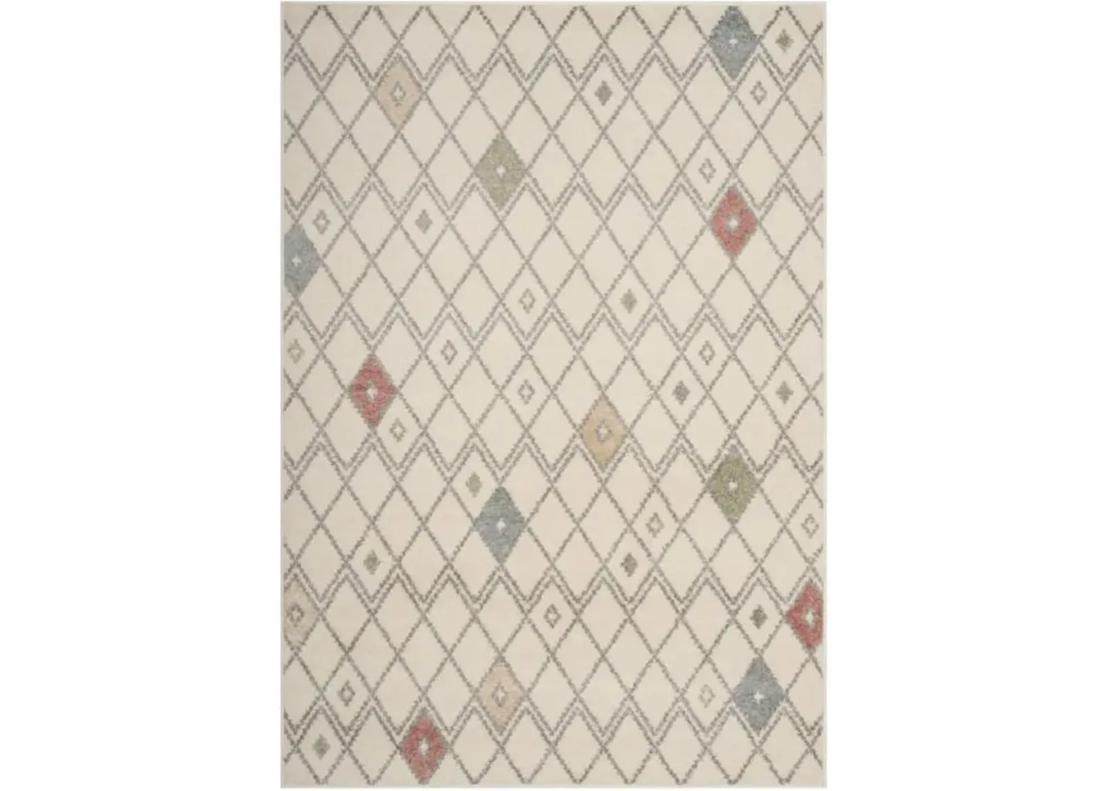 Adirondack Contemporary Ivory / Multi 6' X 9' Powerloomed Rug