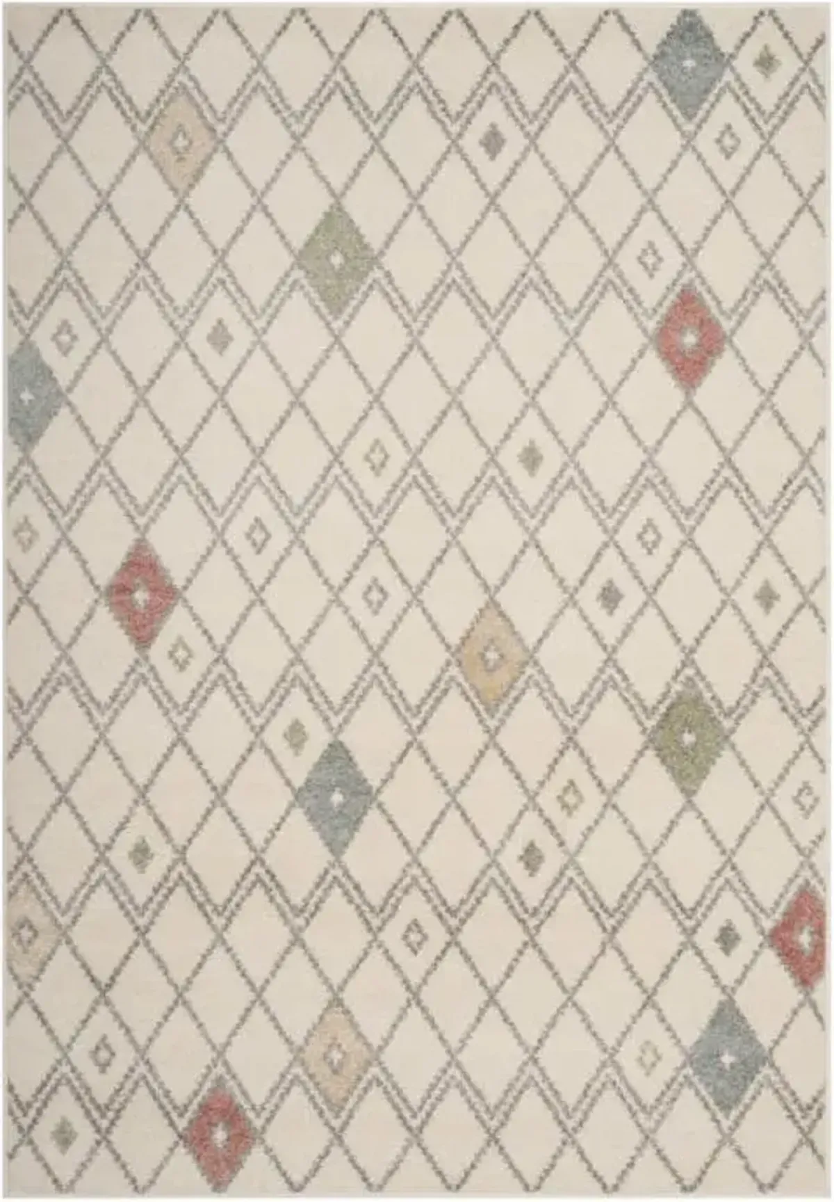 Adirondack Contemporary Ivory / Multi 6' X 9' Powerloomed Rug