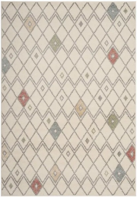 Adirondack Contemporary Ivory / Multi 6' X 9' Powerloomed Rug