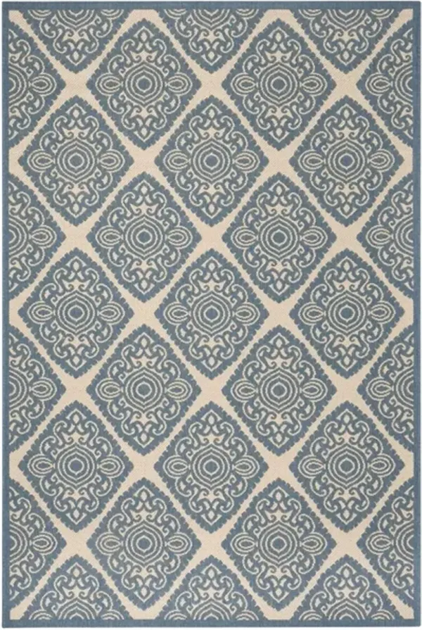 Safavieh BEACH HOUSE Collection BHS132N-3 Cream / Blue 3' X 5'