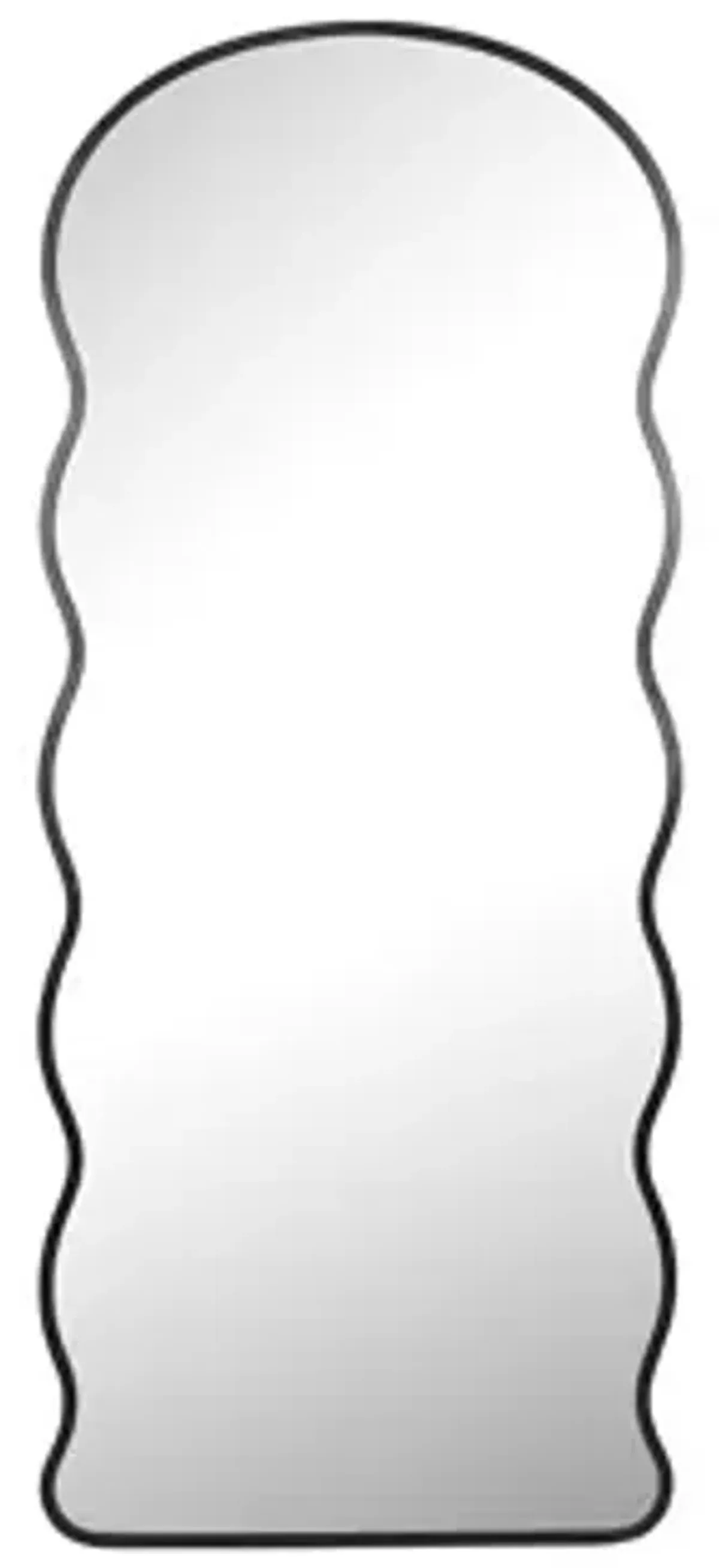 23x55" Curvy Edged Leaner Mirror, Black