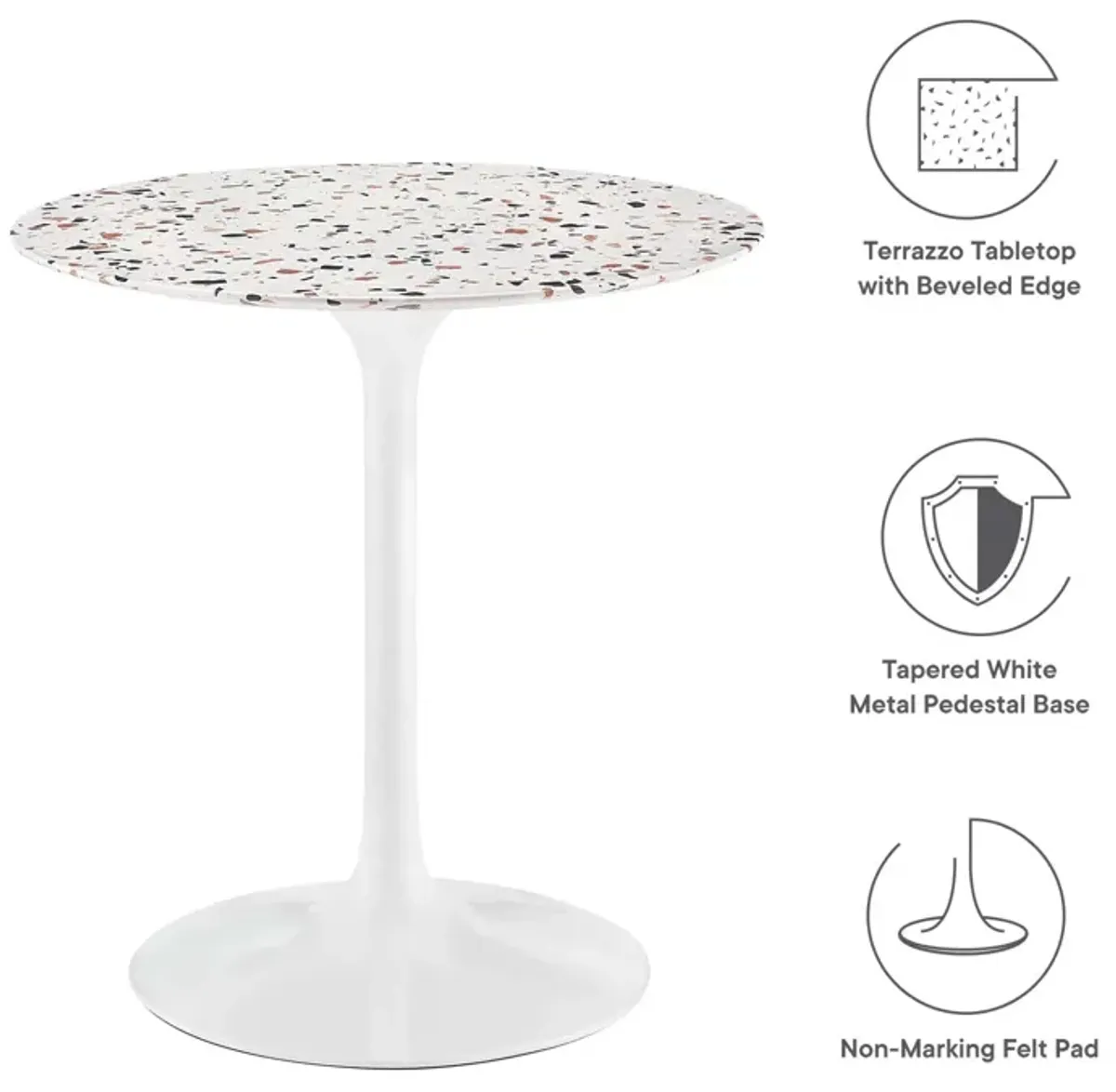 Lippa 28" Round Terrazzo Dining Table