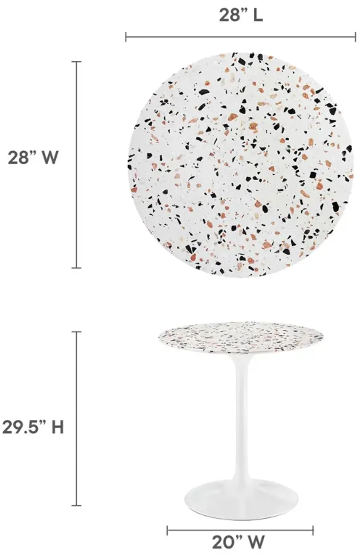 Lippa 28" Round Terrazzo Dining Table