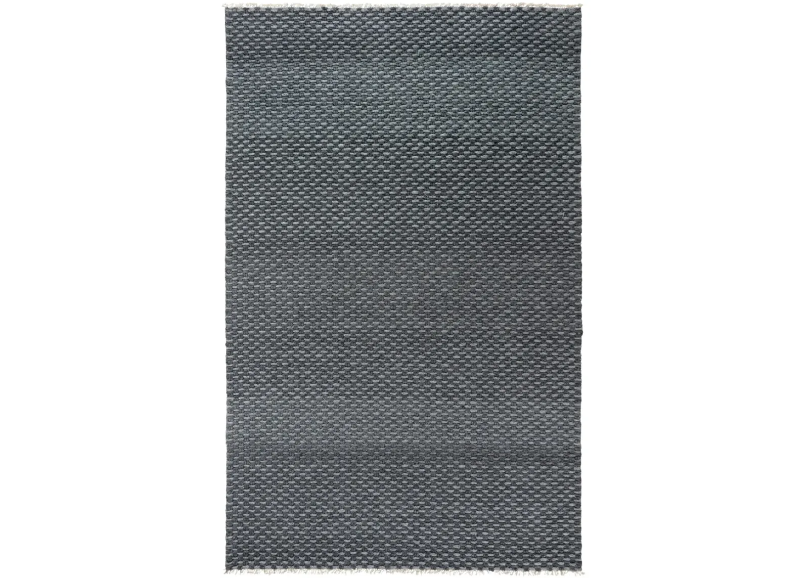 Capri Gray Basketweave Polyester/Wool Blend 5' x 7'6" Rectangle Rug