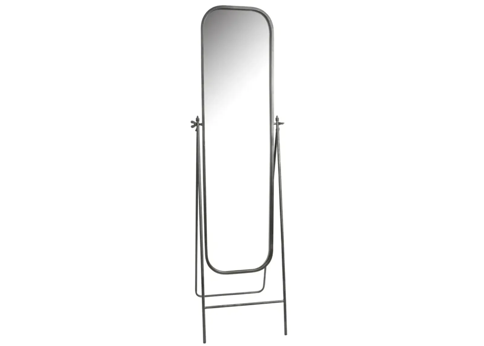 Metal, 21x69 Floor Mirror On Stand, Black