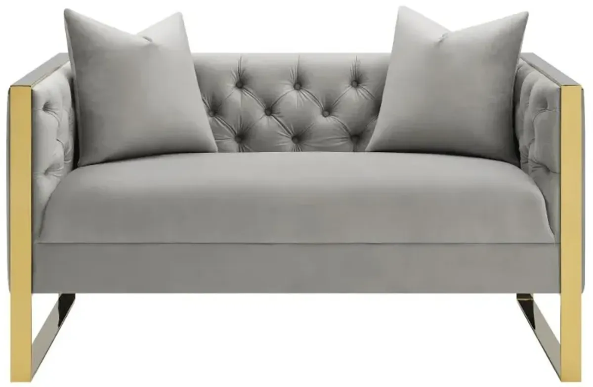 Eastbrook Tufted Back Loveseat Grey