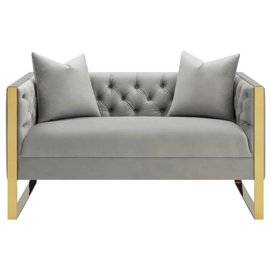 Eastbrook Tufted Back Loveseat Grey